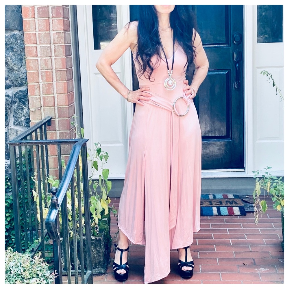 Gorgeous Rose Tank belted Asymmetrical Hem dress - Picture 6 of 9